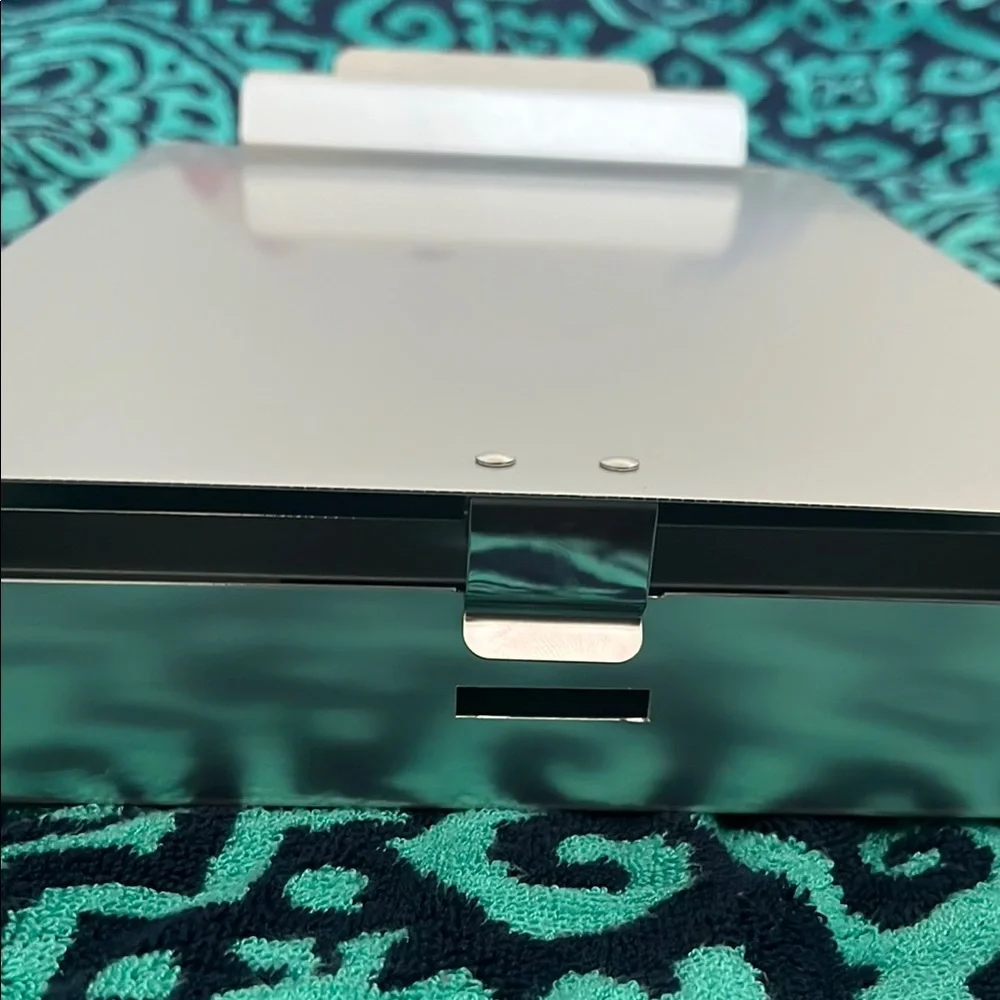 Sleek Silver Metal Clipboard with 2 compartments